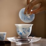 Qinghua Blue And White Porcelain Bamboo Gaiwan - Image 5