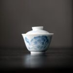 Blue and White Hand-Painted Cabbage Gaiwan