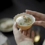 Apricot Yellow Osmanthus with Flower Mouth Rim Gaiwan