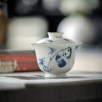 Panda Playing with Bamboo Underglaze Gaiwan
