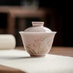 Pink Orchid Hand-Painted Gaiwan