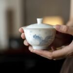 Blue and White Goldfish Underglaze Gaiwan